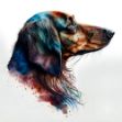 a close-up of a Dachshund on a white background