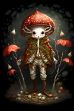 a cute boy elf with a mushroom hat standing amidst a garden of blooming flowers, captured in the intricate rococo style, in a detailed digital art piece with intricate floral patterns and soft pastel colors.