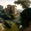 Renaissance painting of Chigi in Ariccia estate nestled amidst Tuscany hills, capturing the beauty and sophistication of the Renaissance era.