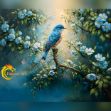 Verlies jezelf in de Betovering: Blauwe Vogel - Een Digitale Kunstschittering!