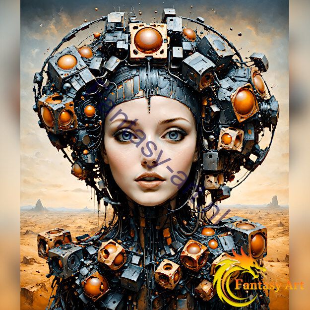 Surreal Female Head: Embrace the Futuristic Beauty of Our Mesmerizing Digital Artwork
