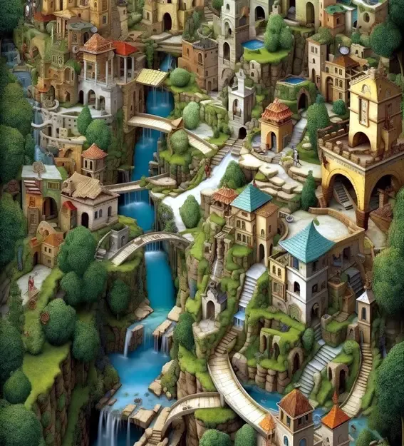 Italian secret garden, surrealism